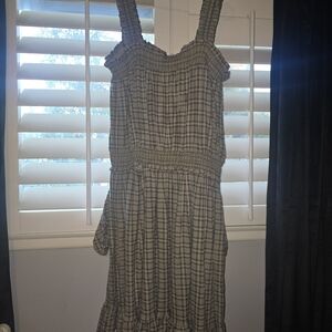 Quinn Checkered Midi Dress in Black and White